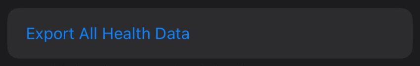 Export button in Apple Health app