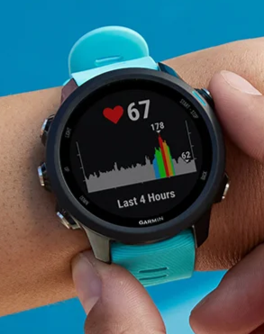 A person's heartrate being measured on their Garmin Watch